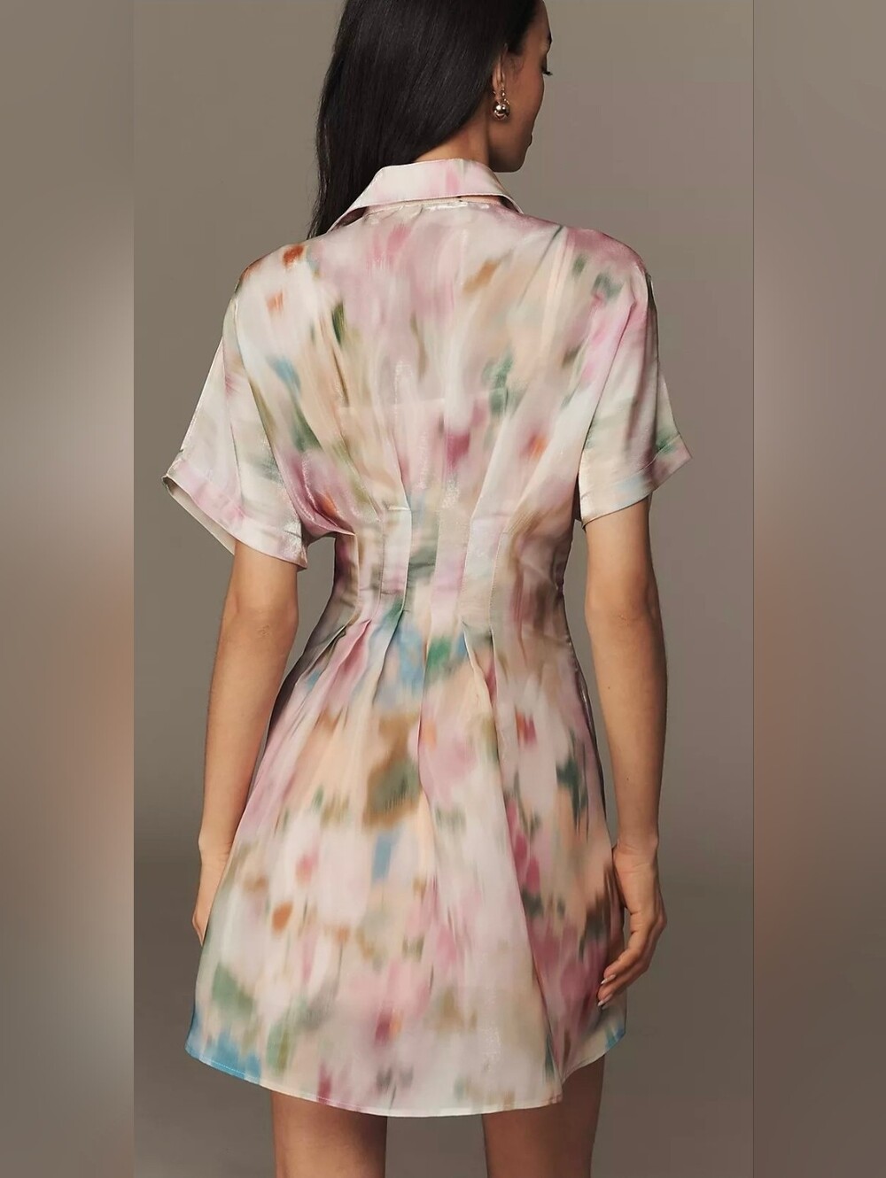 Anthropologie Tobie Watercolor Organza Mini Shirt Dress - Picture 2 of 5
